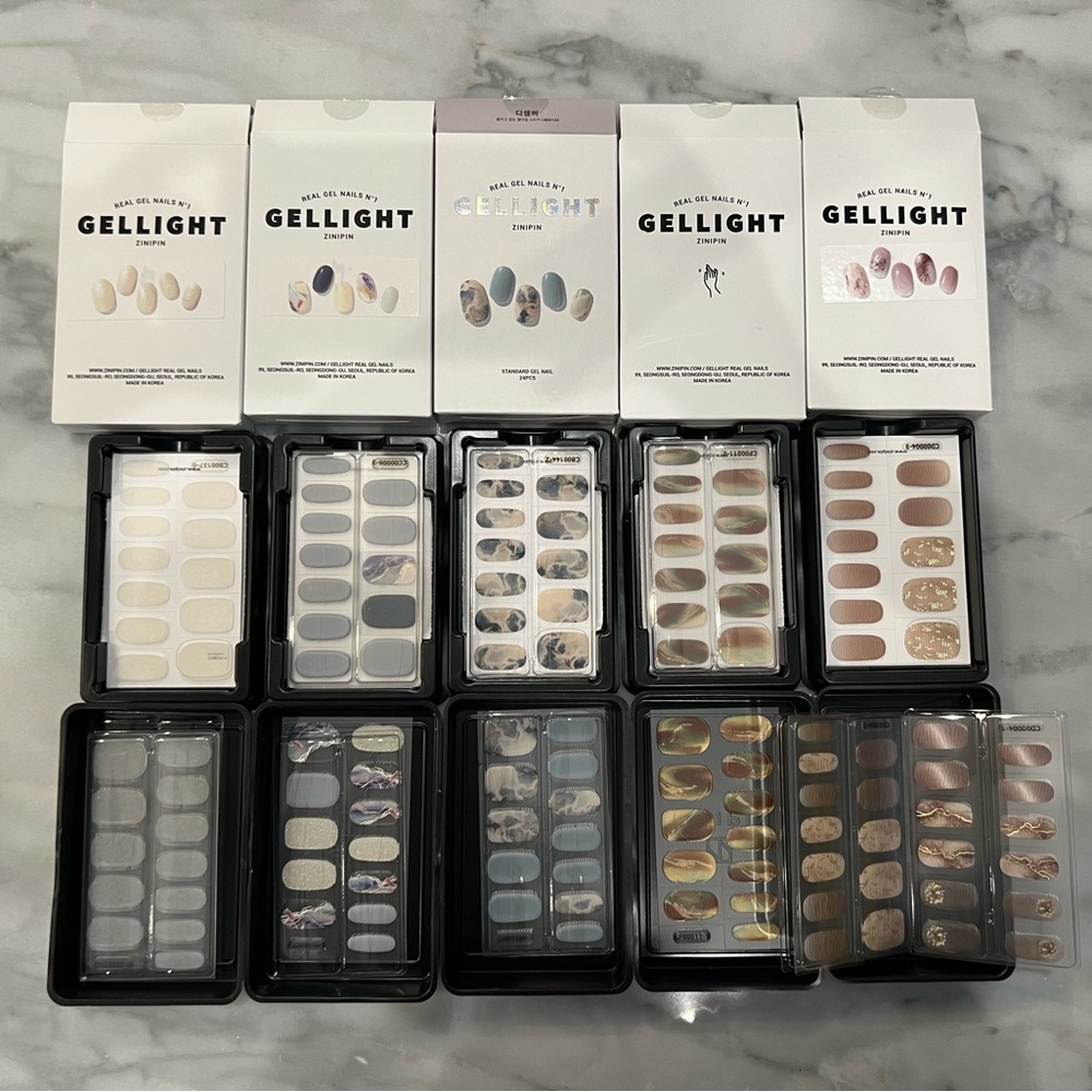 *NEW* Zinipin Gellight Semi Cured Gel Nail Strips. x5 set.